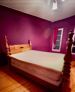 Antique Wood Four Post Bed FULL Size (Mattresses Not Included)