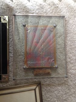 Antique silver and glass picture frame