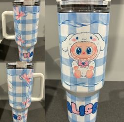 Labubu Inspired "Cinnamoroll Bows"- Hot/Cold Tumbler - Multiple Sizes Available