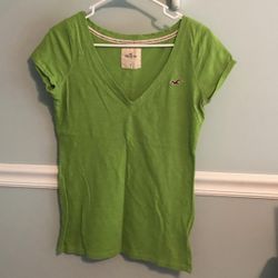 Hollister Green Vneck Size M