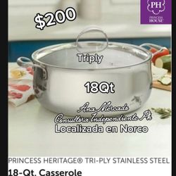Princess House Olla Cacerola Triply 18qt