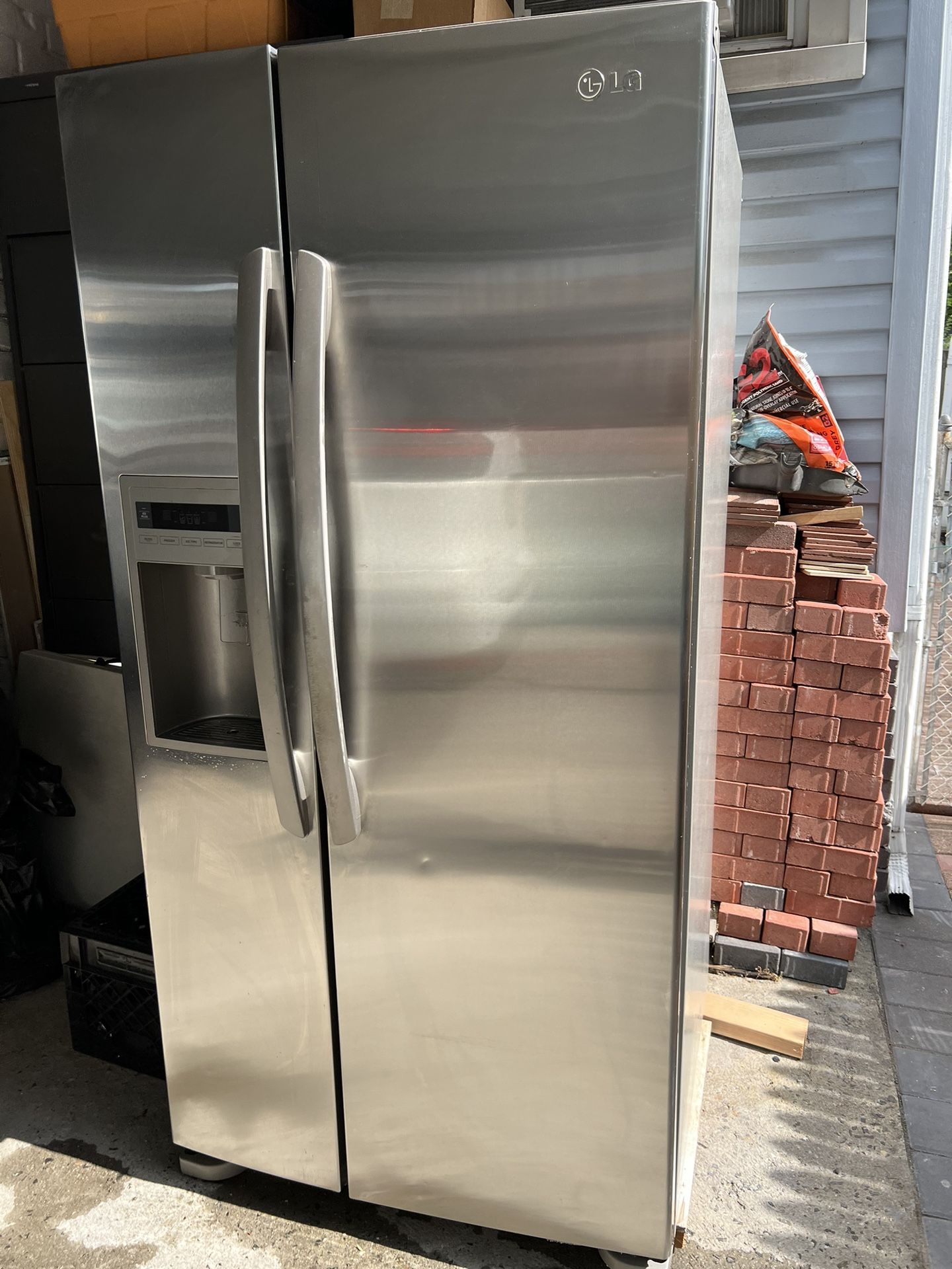 For Sale Used Stanley Steel LG Refrigerator for Sale in East Meadow, NY