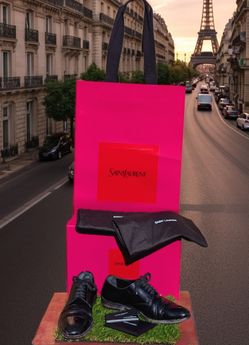 Saint Laurent (YSL) PARIS "Montaigne" 25 Derby Laced Black Patent Leather Flats/Dress Shoes. EU 38.5....US 8.5.... 1 inch heel