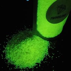 TWINKLING Pigmento que brilla en la oscuridad, vidrio triturado, purpurina de vidrio roto, chips de piedras que brillan en la oscuridad para bricolaje