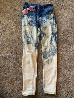 size 5 hand distressed jeans