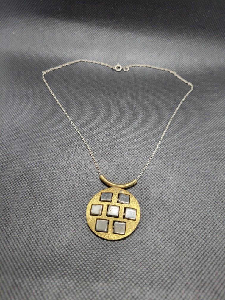 Gold And Silver Circle Necklace