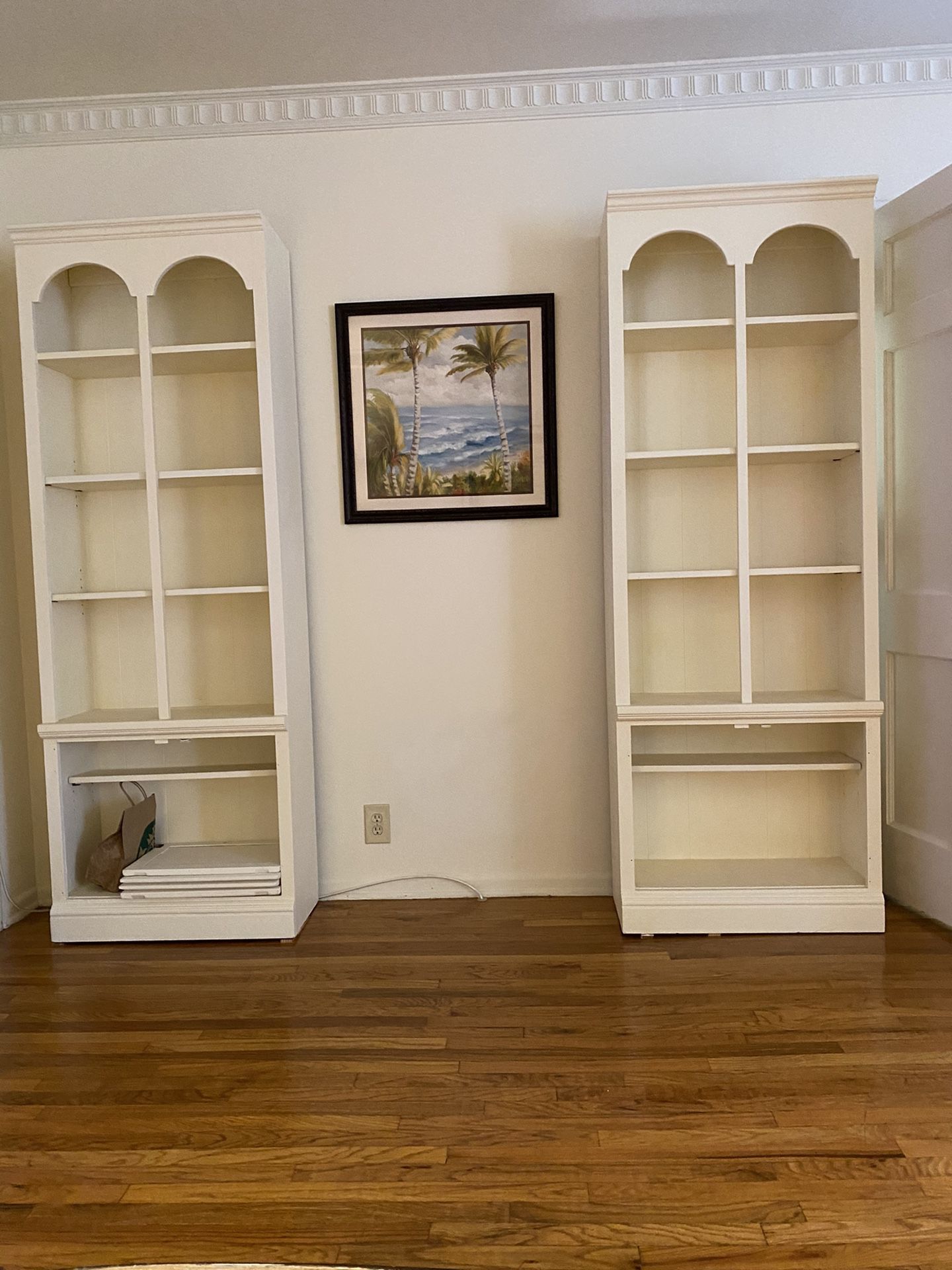Free Bookcases. Have all hardware and doors for bottom shelves. MarVista location.