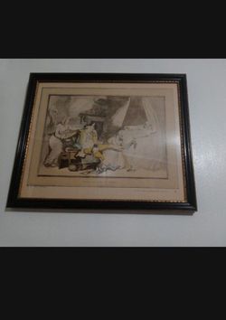 THOMAS TLROWLANDSON - LITHOGRAPH/ PRINT WALL ART 18"×15"