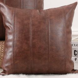 Luxury Faux Leather Throw Pillow Cover