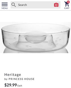 Princess House Heritage Collection Chip & Dip Bowl