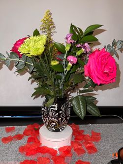 Mexican talavera vase bling