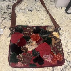 Lucky Brand Patchwork Tote Crossbody Bag Boho Laptop Bag