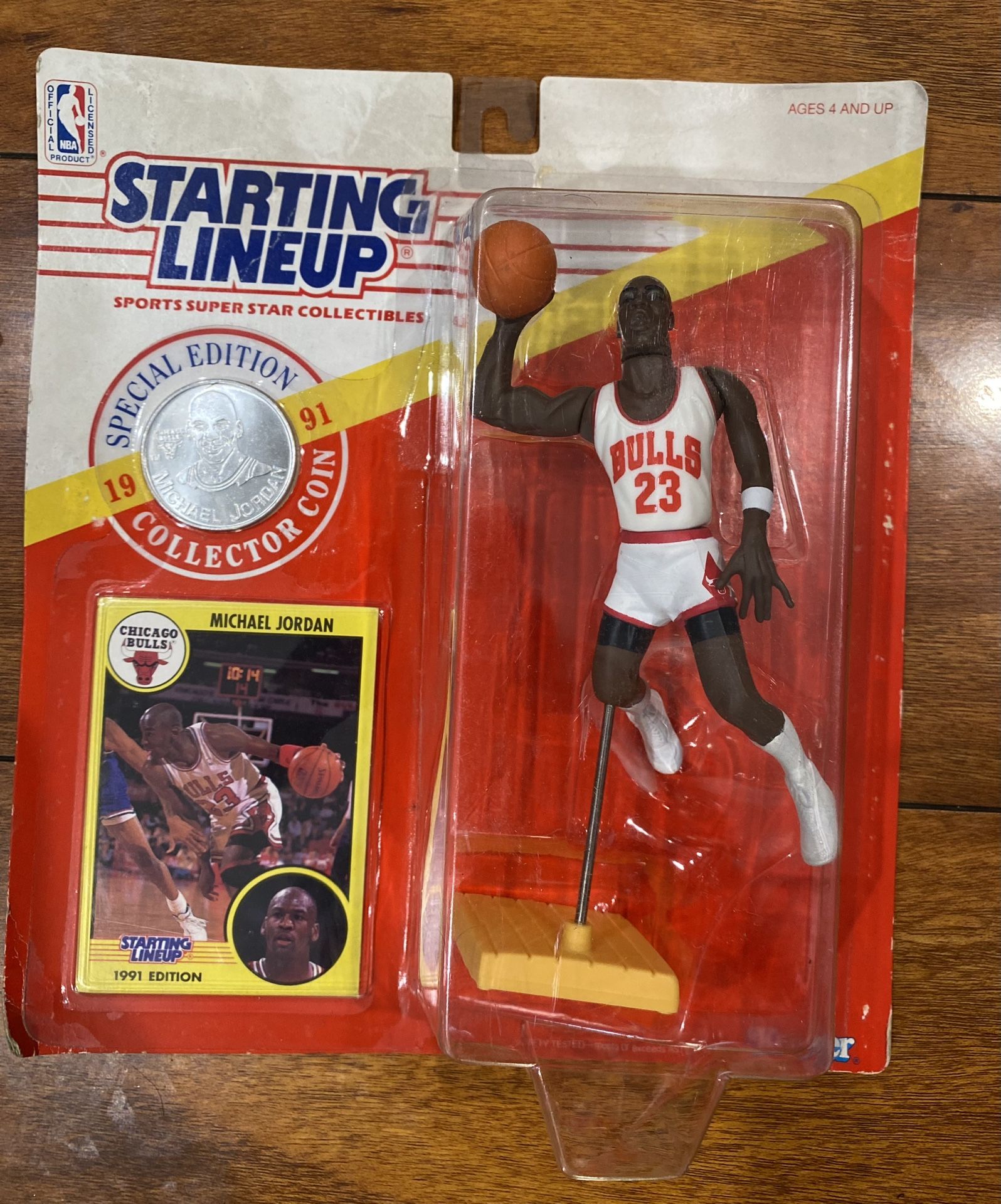 1991 Michael Jordan Starting Lineup Retro Action Figure Card & Coin NIB