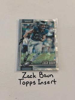 Zack Baun Philadelphia Eagles LB Topps Short Print Insert Card.