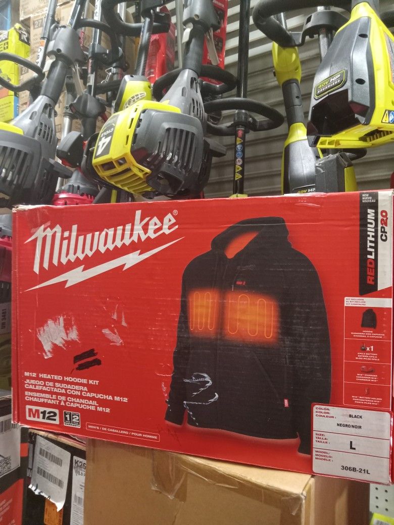 Milwaukee M12 Heated Hoddie,Size L. Hoodie Only (No Battery And Charger Not Included)