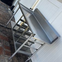 Dish Table - with underneath shelf - ALL STAINLESS STEEL - Restaurant Equipment