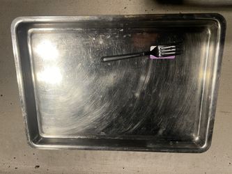 Small Stainless Steel Baking Sheet Brownie Pan Toaster Used