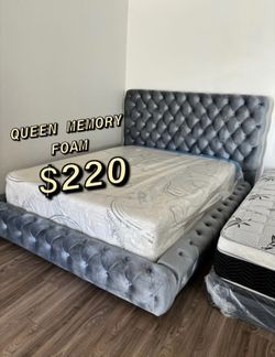 Queen size memory foam gel mattress new
