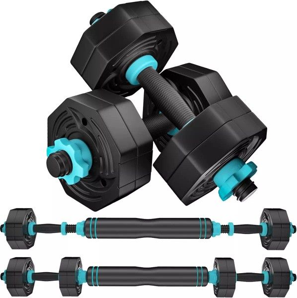 Adjustable Dumbbells Weights Set 20/22/44Lb,ARUNDO 3 in 1 Free Weights Barbells