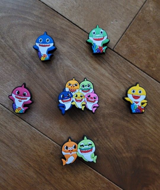 Lot Of 6 Baby Shark Croc Charms