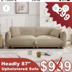  Modular Sectional Sofa Couch Furniture Comfy Lambs Wool Fabric 3 Seat Loveseat Sofa Small Mid Century Modern couches for Small Spaces Living Room Bed