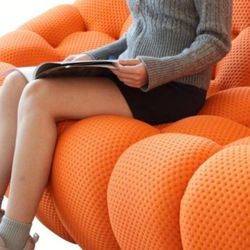 3D Knitted Fabric Couch] 3D Knitted Fabric 2 Seater Couch, 78" Oversized Memory Foam 3D Knitted Fabric Couch Lazy Floor Sofa, Modern Upholstered Bean