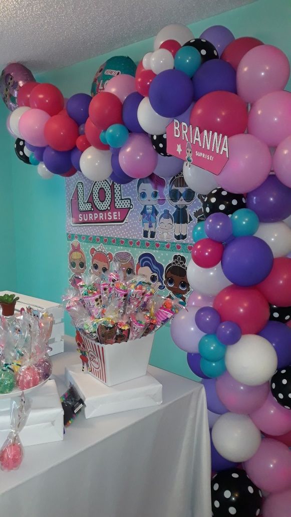 Lol doll balloon arch