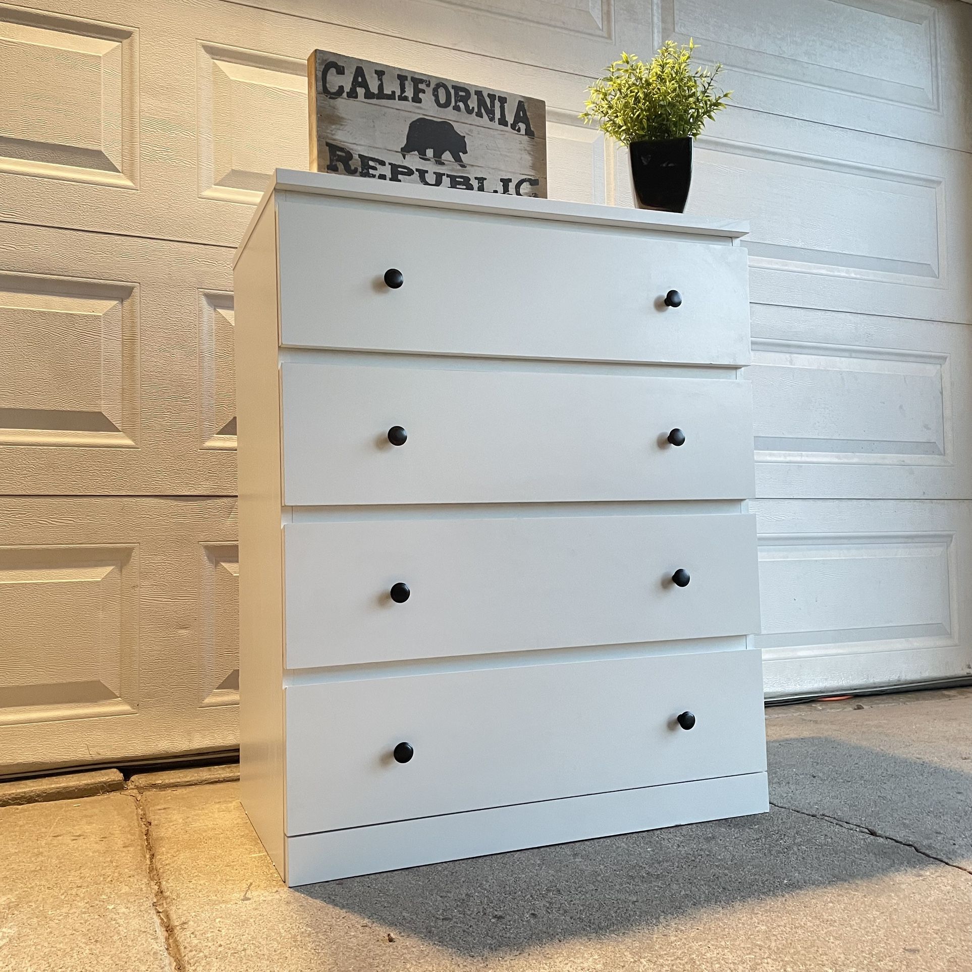 HUGE 4-Drawer White IKEA Dresser w/ Black Knobs | LIKE NEW