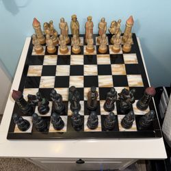 ANRI TORIART CHESS SET/MARBLE BOARD