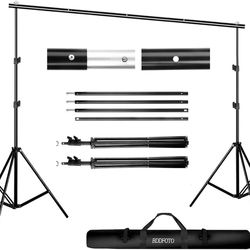 Backdrop Stand 6.5x10ft/2x3m,BDDFOTO Photo Video Party Background Stand Support System for Parties with Carring Bag
