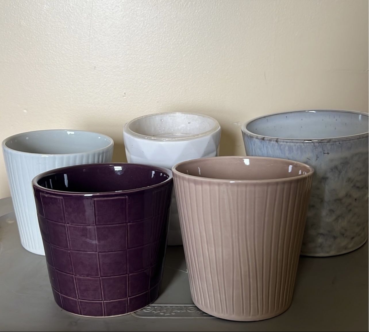 Set of 5 Ceramic Planters