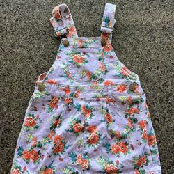 Girls Floral Overall Dress 