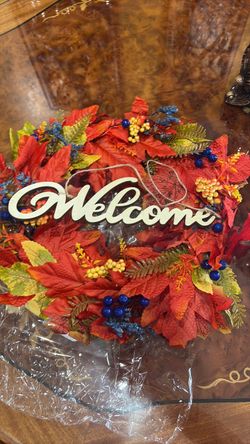 Fall wreath with lights (16in)