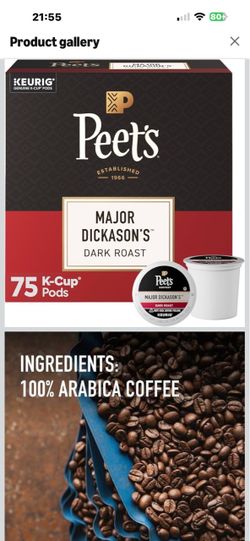 Peet's Major Dickason's Dark Roast K-Cup Pods 75ct