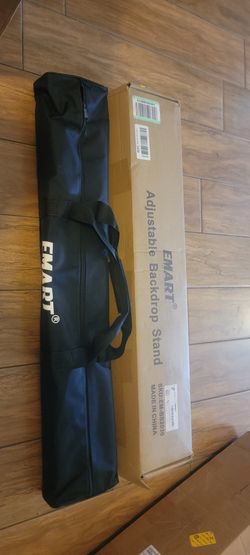 EMART Backdrop Stand 10x7ft(WxH) Photo Studio Adjustable Background Stand Support kit with 2 Crossbars, 8 Clamps, 2 Sandbags and Carry Bag for Parties