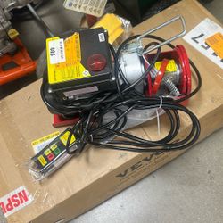 Electric Hoist 440 lbs. 120V Electric Winch with 328 ft. Wireless and 14 ft. Wired Remote Control 40 ft. Lifting Height