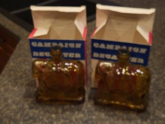 Campaign Decanter 1972 by Wheaton brown glass decanters, set of 2
Two available $10 for one or $15 for 2