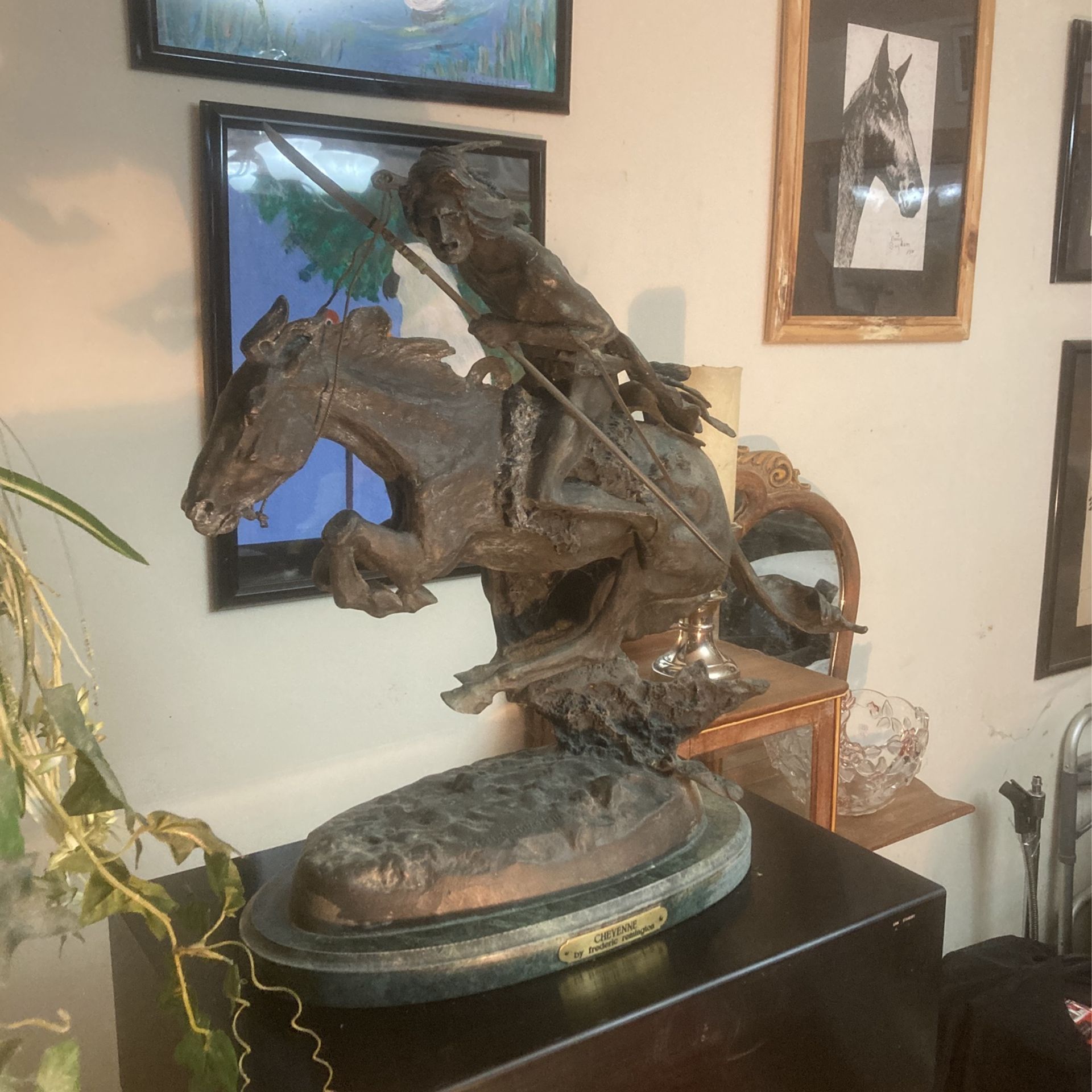 FREDRICK REMINGTON Bronze Cheyenne Indian