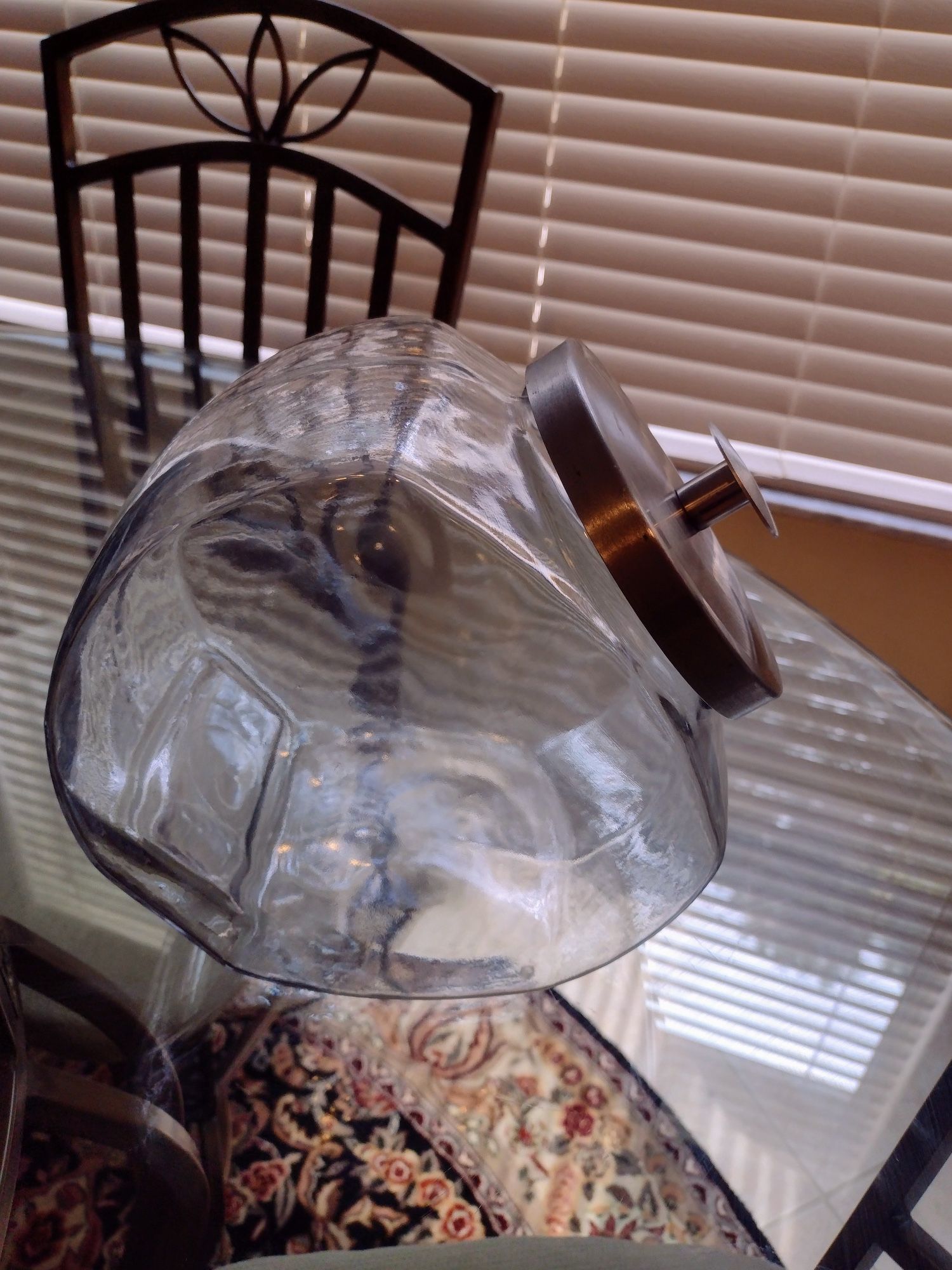 Glass Penny Jar, 9 Inches Tall