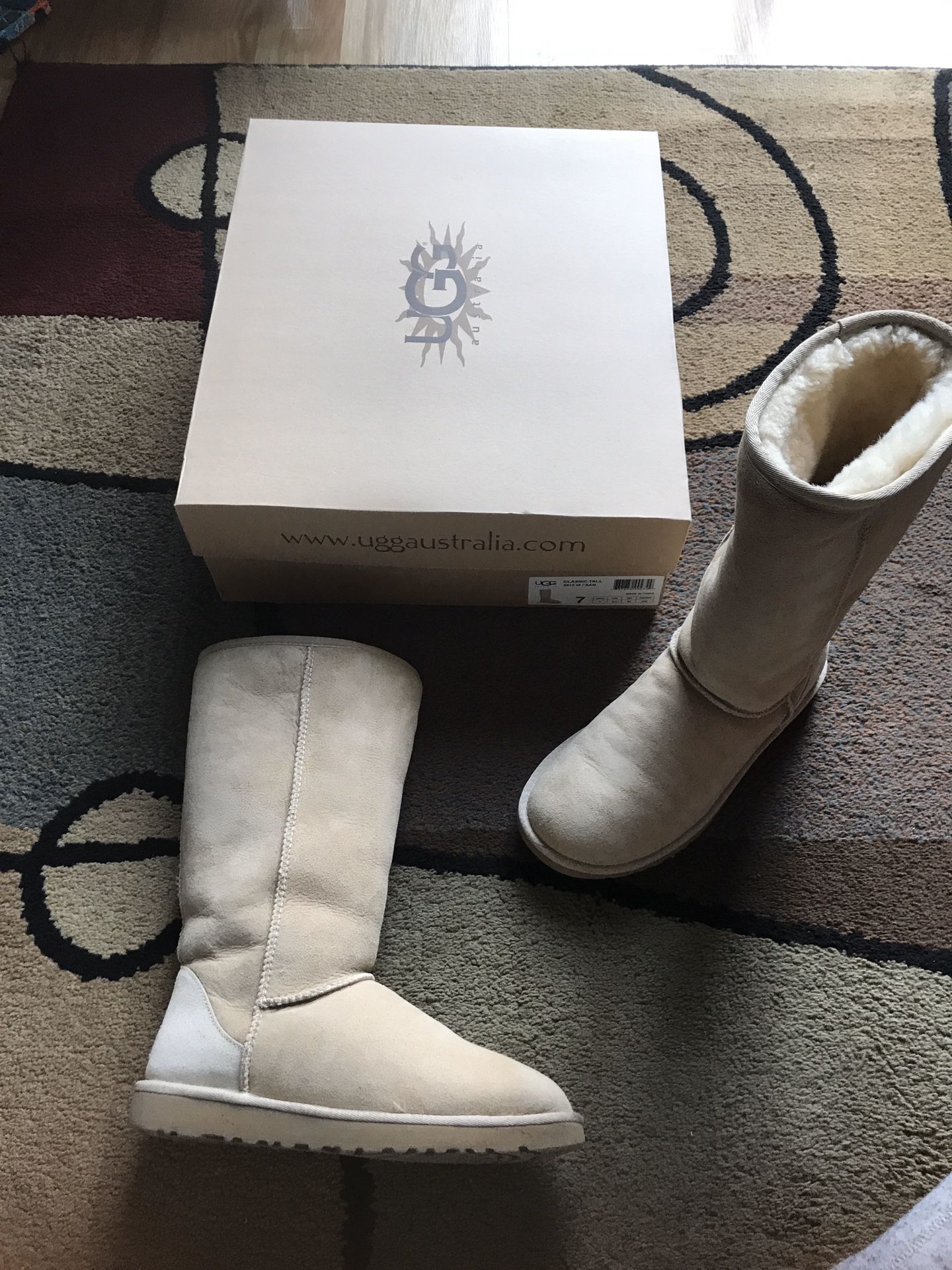 UGG Australia Classic Tall Sand Boots - These are 100% authentic and in excellent condition, like new! I just don’t wear them much because I have so