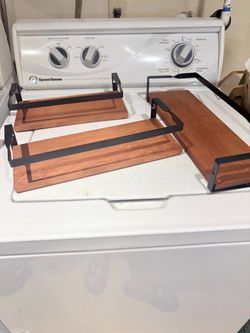 Wood and Metal Floating Wall Shelves Set of 3