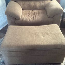 Chair With Foot Stool. Storage Compartment 