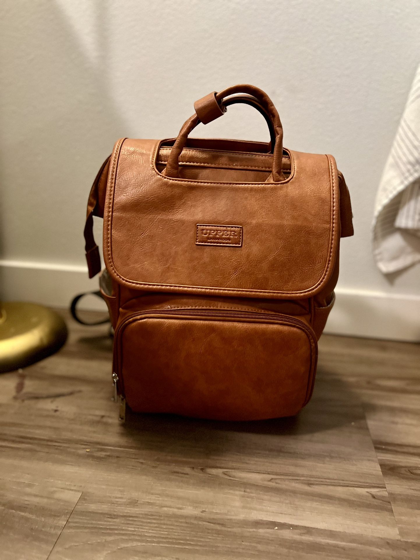 Upper Leather Diaper Bag Back Pack