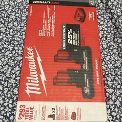 Milwaukee M12 12V Lithium-lon XC High Output 5.0 Ah Battery Pack (2-Pack) Starter Kit with Charger