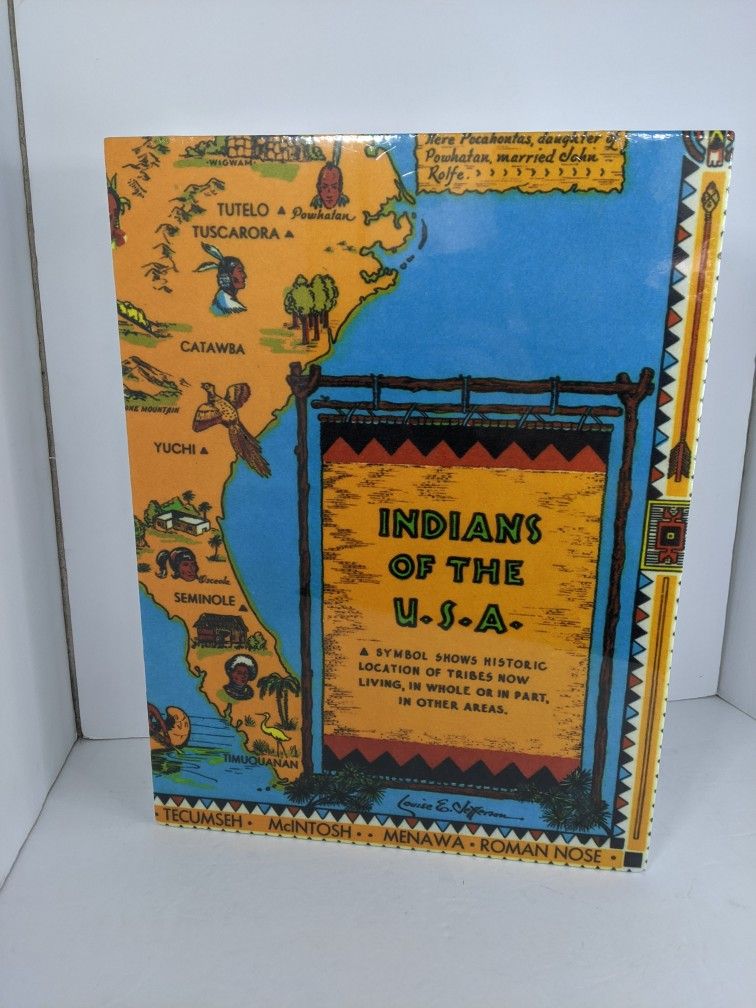PINWELIFE Wall Art Acoustic Panels, Sound Proof Absorbing Panels for Home/Office (48"x32", Map of Indians of the USA) NEW Sealed