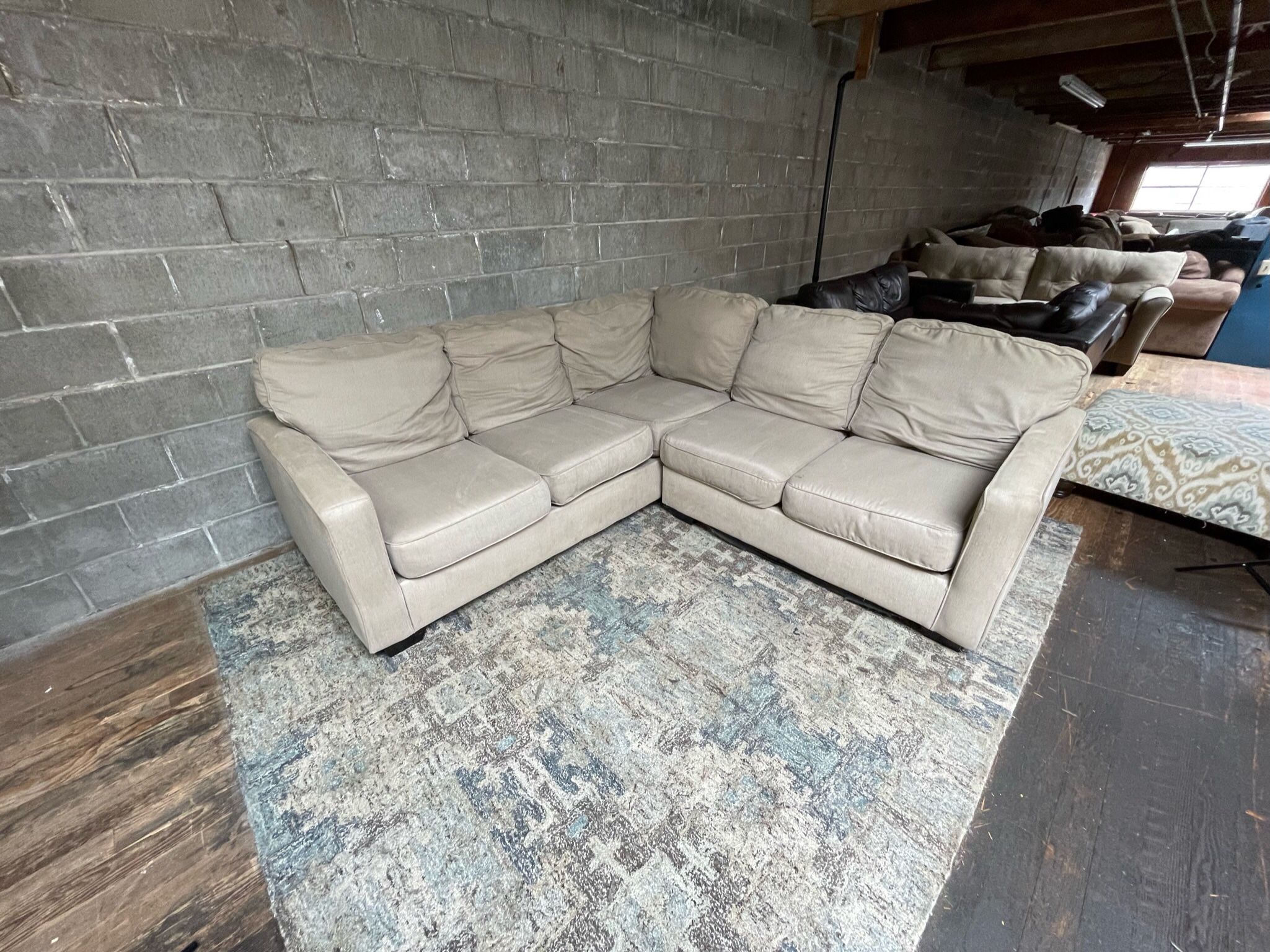 Creme Off White Colored Sectional Couch “WE DELIVER”