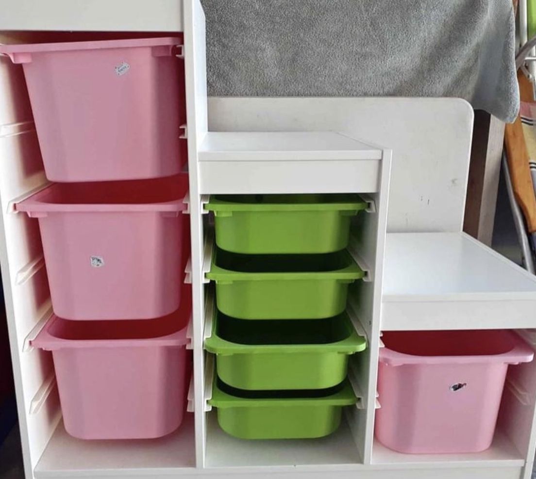 Storage And Pink Buckets $30