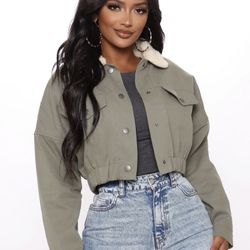 Fashion Nova Olive Green Campfire Jacket