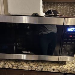 NEW GALANZ 3-1 STAINLESS MICROWAVE/AIR FRYER/OVEN 