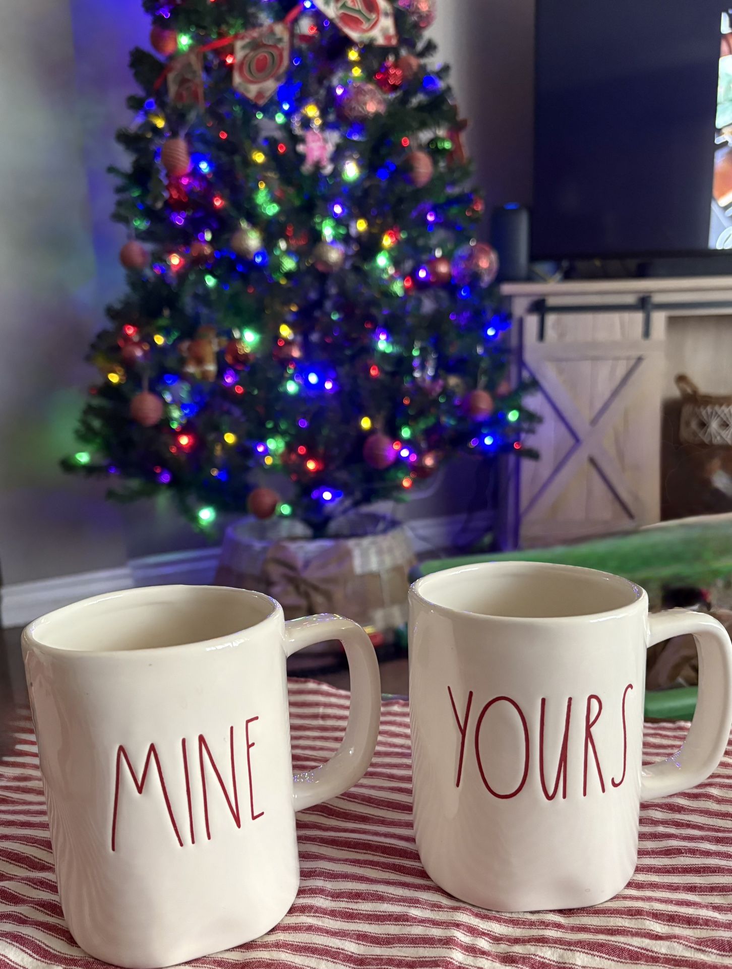 Rae Dunn mine and yours mug set for six dollars